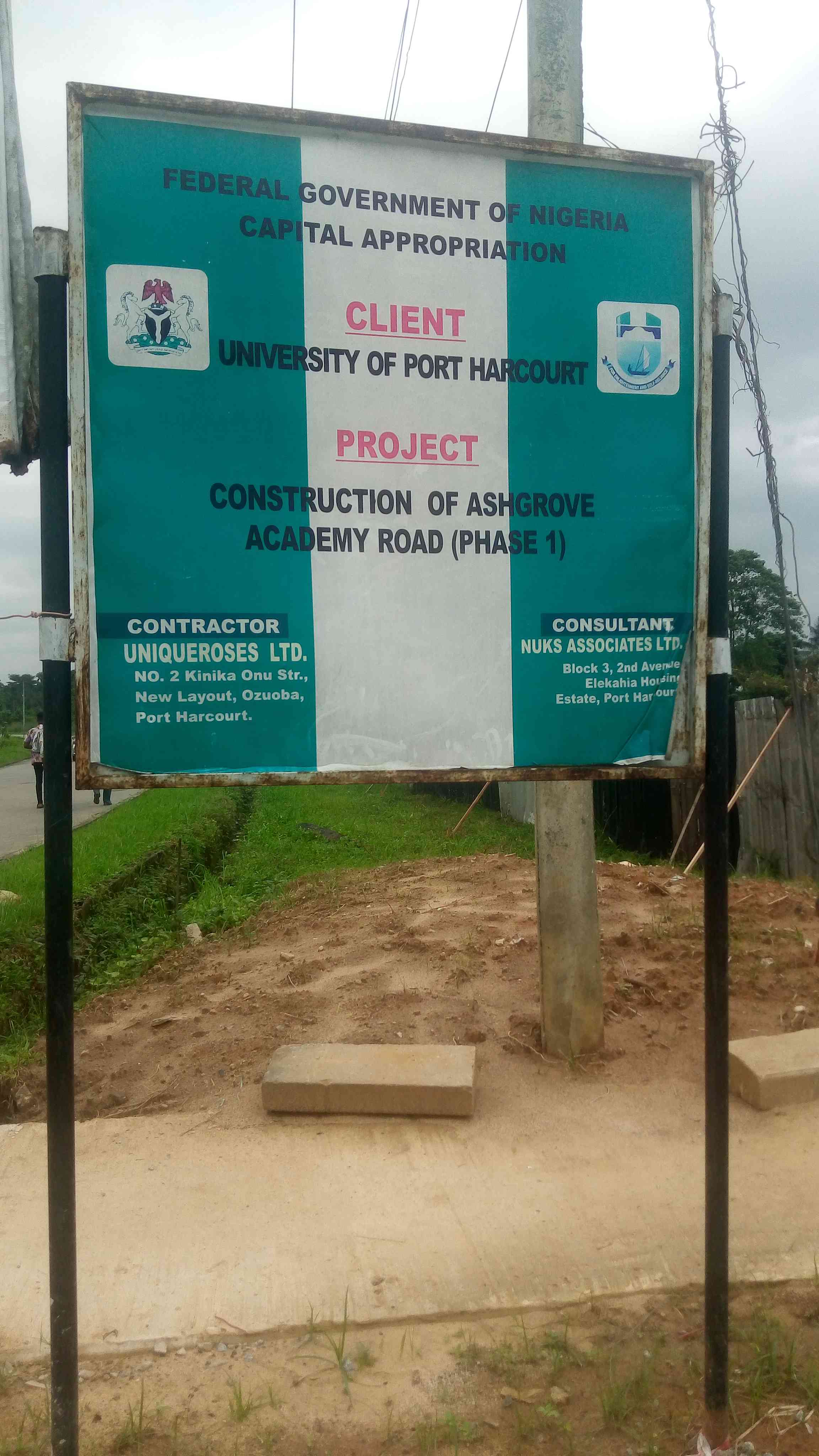 Construction Of Access Road To Ashgrove Academy Phase I &Ii