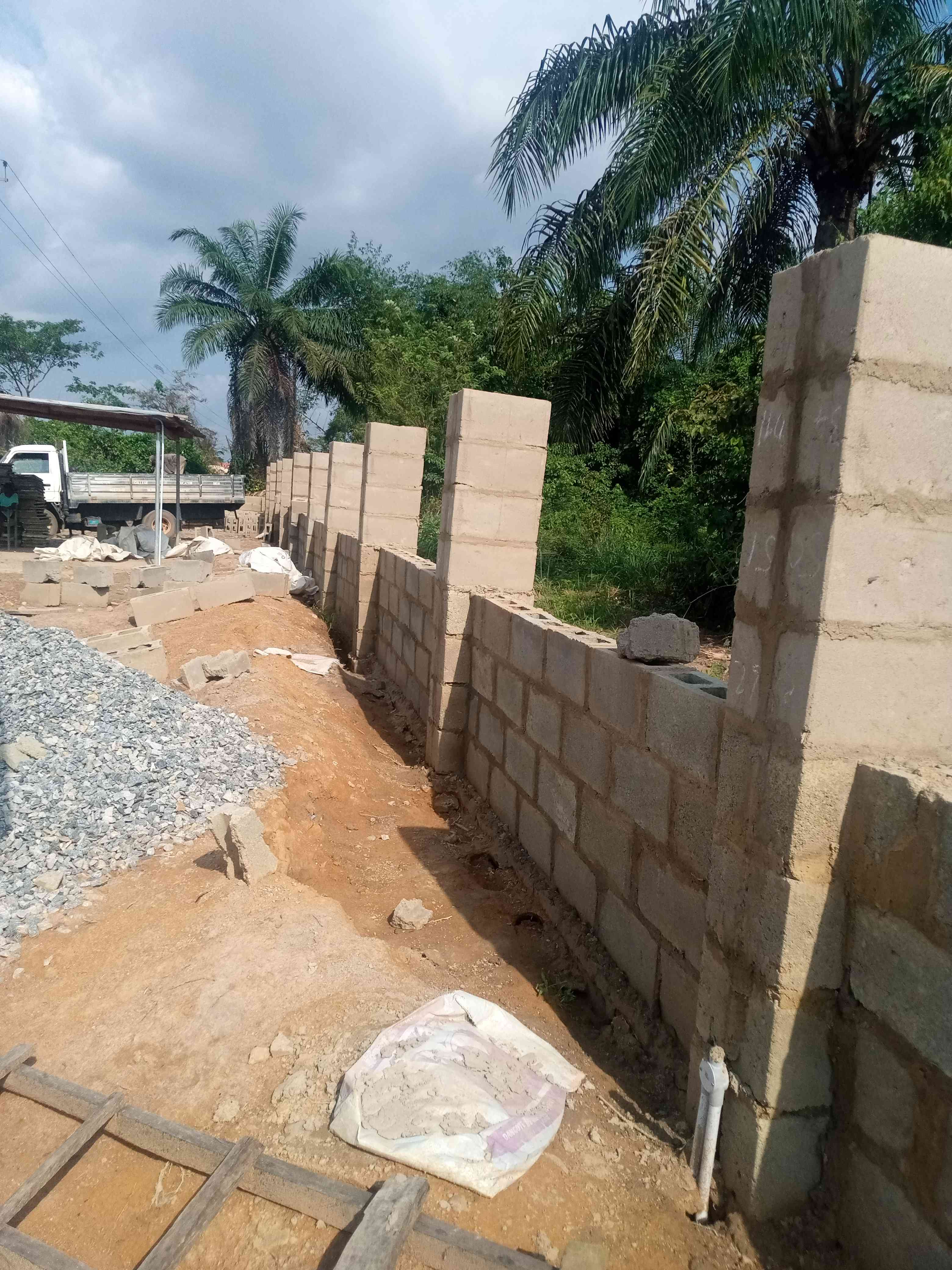 Construction Of 300Meters 225Mm Block Wall On Strip Foundation Perimeter Fence Along Laje Road Phase