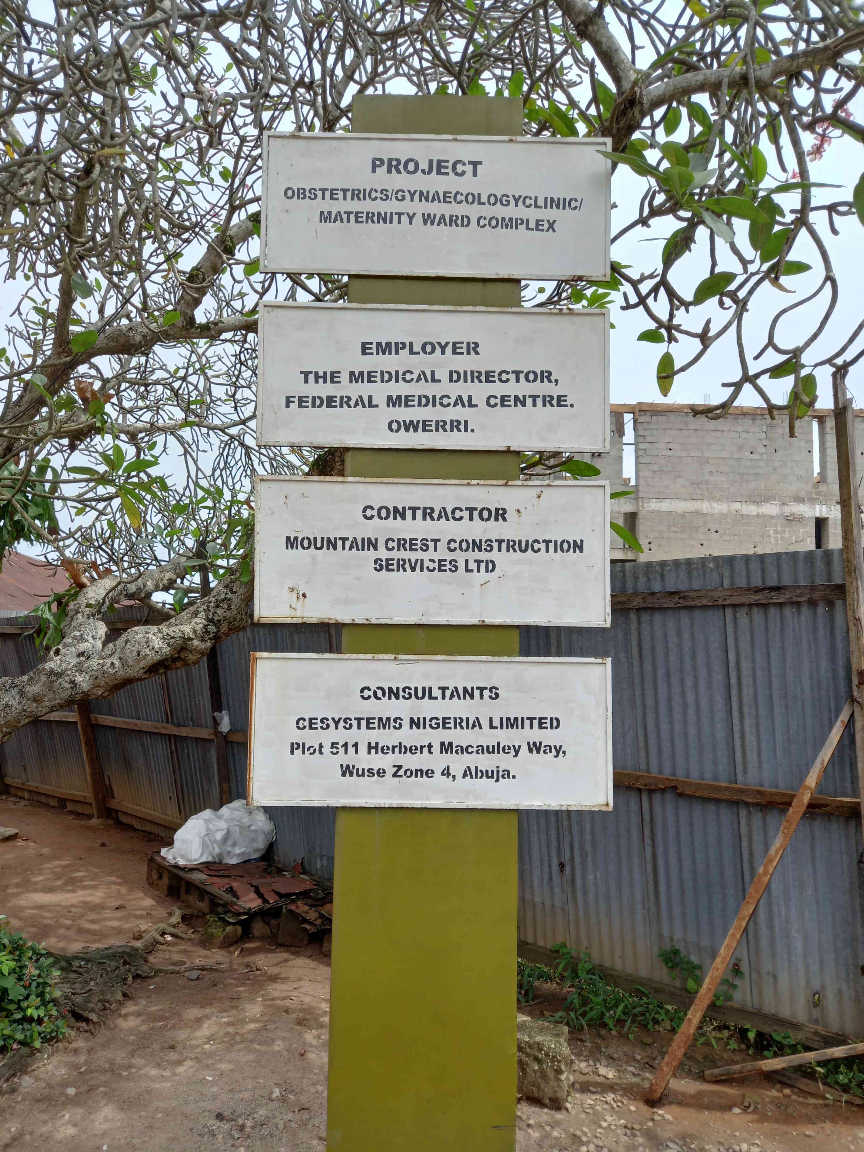 Construction Of Obs/Gym Clinic/Maternityward Complex With
Provision Of 2 Elevators