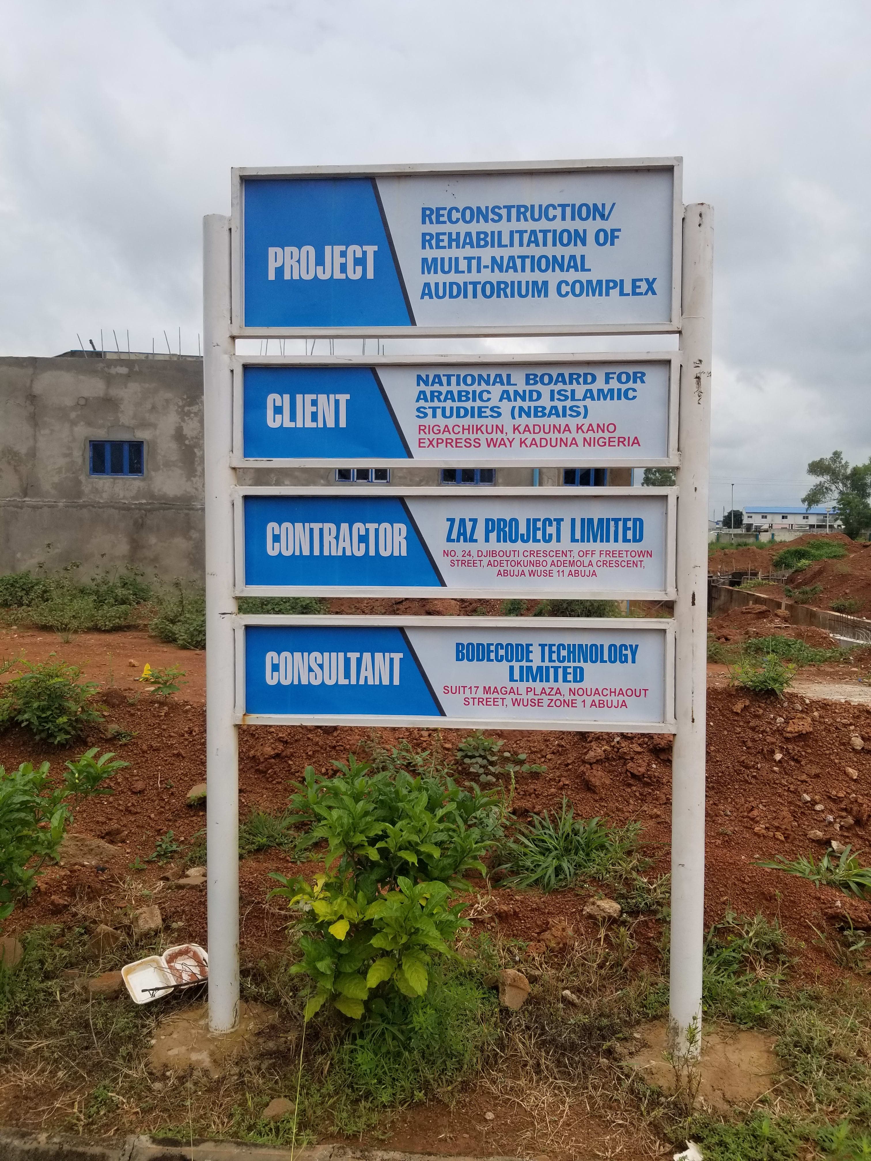 Construction Of Multinational Auditorium Complex, Furnishing Of Multinational Auditorium Complex, Construction Of Access Roads And Interlocking Of Walk-Ways