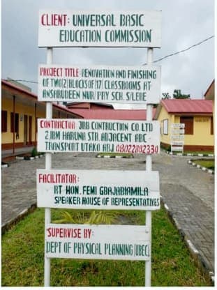 Renovation And Furnishing Of Two (2) Blocks Of Seventeen (17) Classroom To Ansarudeen Nur/Primary School, Babatunde, Surulere 1, Lagos State