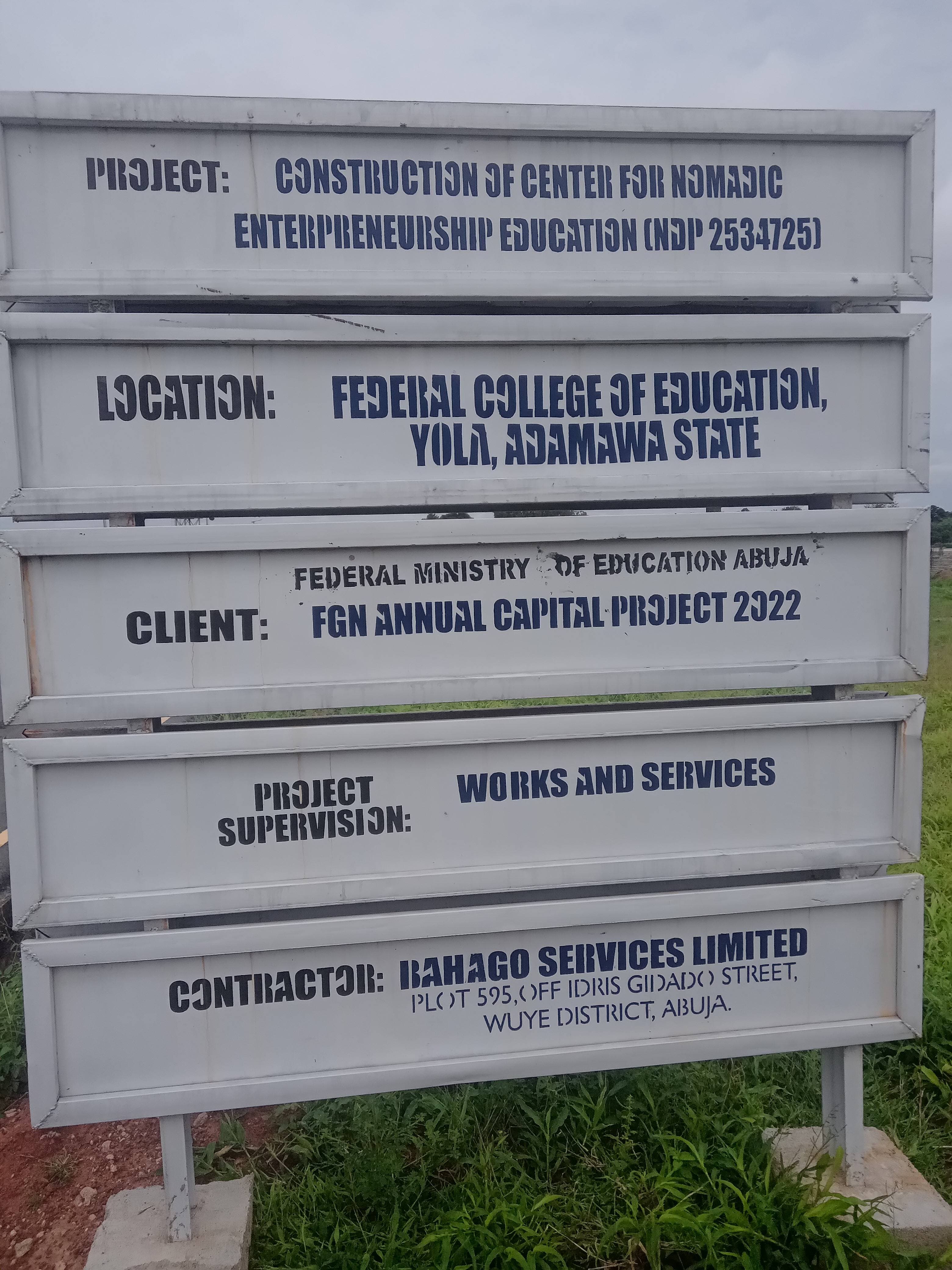 Construction Of Centre For Nomadic And Enterpreneurship Education