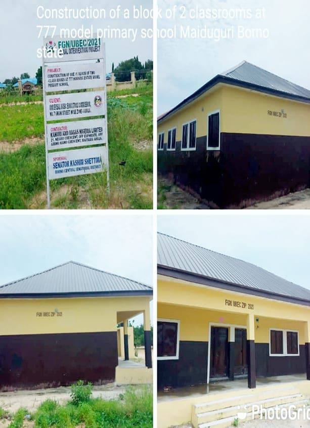 Construction Of One (1) Block Of Two (2) Classrooms At 777 Housing Estate Model Primary School, Maiduguri Lga, Borno Central Senatorial District, Borno State
