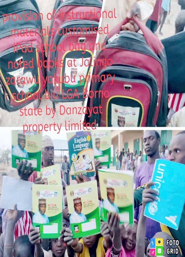 Provision Of Instructional Materials (Customised Ipad, School Bags, Notebooks) To Jingo - Zarawuyaku Primary School, Biu Lga,  Borno State