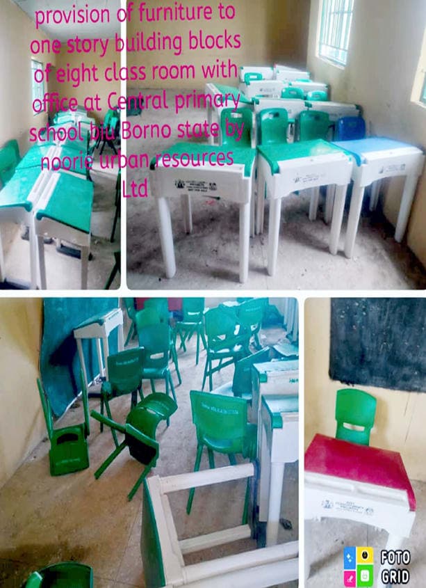 Provision Of Furniture To One (1) Story Building Block Of Eight (8) Classrooms With Office At Central Primary School, Biu, Biu Lga, Borno State