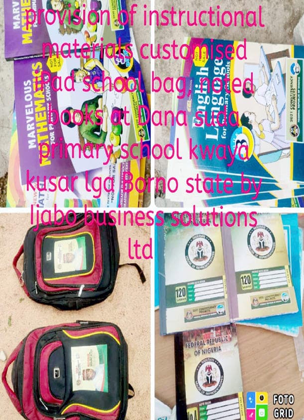Provision Of Instructional Materials (Customised Ipad, School Bags, Notebooks) To Dana Suda Primary School, Kwaya Kusar Lga, Borno State
